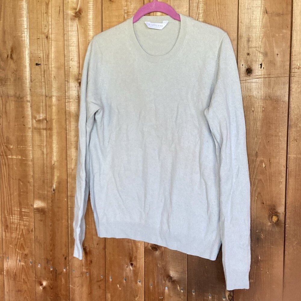 Everlane Cashmere Gray Sweater Women’s Classic Soft Top Capsule Wardrobe Sz M